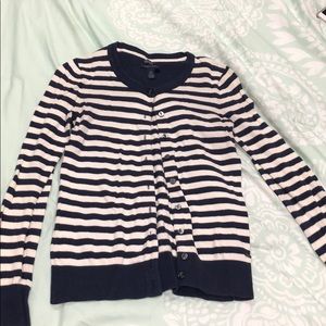 Tommy Hilfiger white & navy blue stripped cardigan